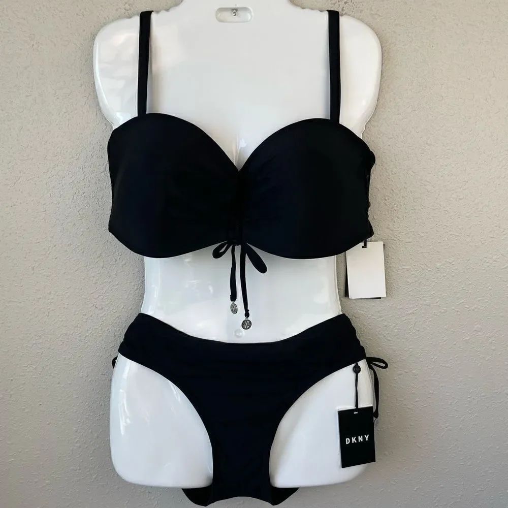 NWT DKNY Bikini Top and Matching Bottoms Size XL